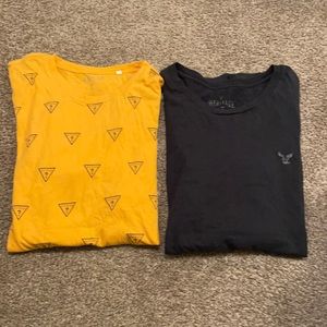 two tees both sized medium